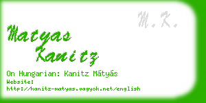 matyas kanitz business card